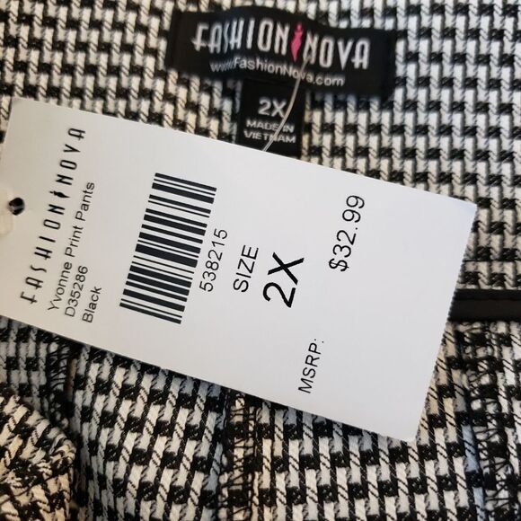 Fashion Nova Yvonne Checked Pants Sz 2X - Picture 5 of 8